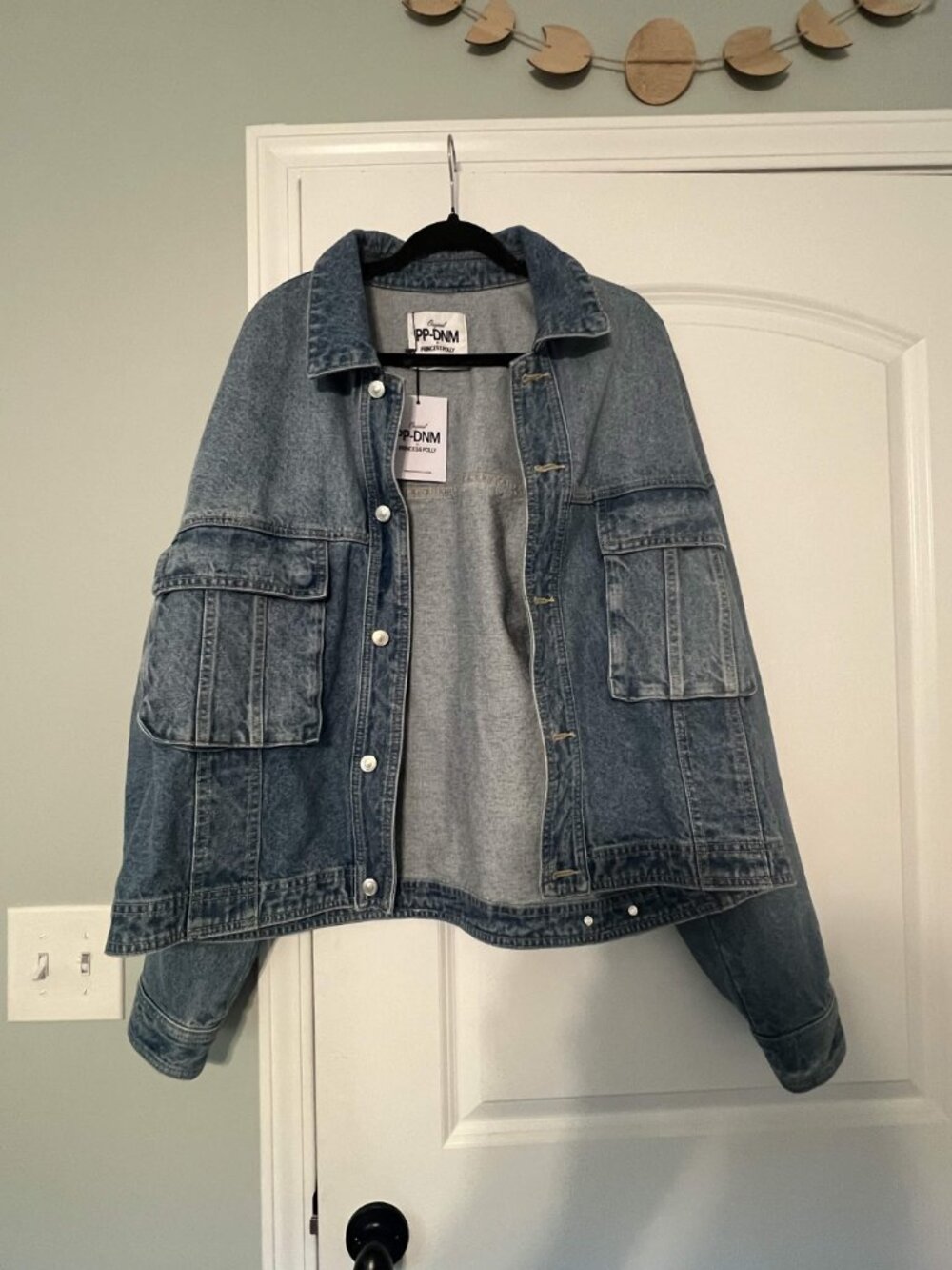 BNWT Princess Polly Kier Oversized Denim Jacket - Size L/XL